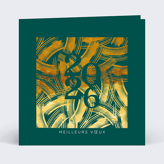 Carte de vœux entreprise Traits de Pinceau Recto