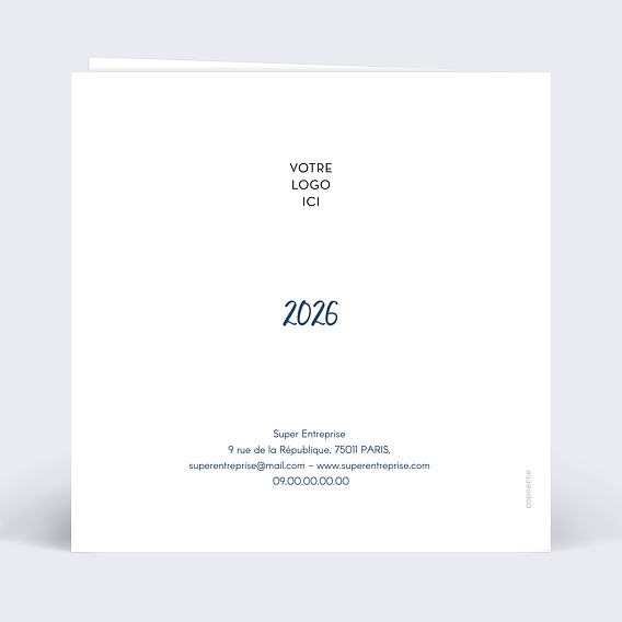 Carte de vœux entreprise Découpe Guirlandes Bleu Verso