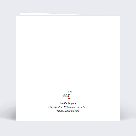 Carte de voeux Fin d'année Verso