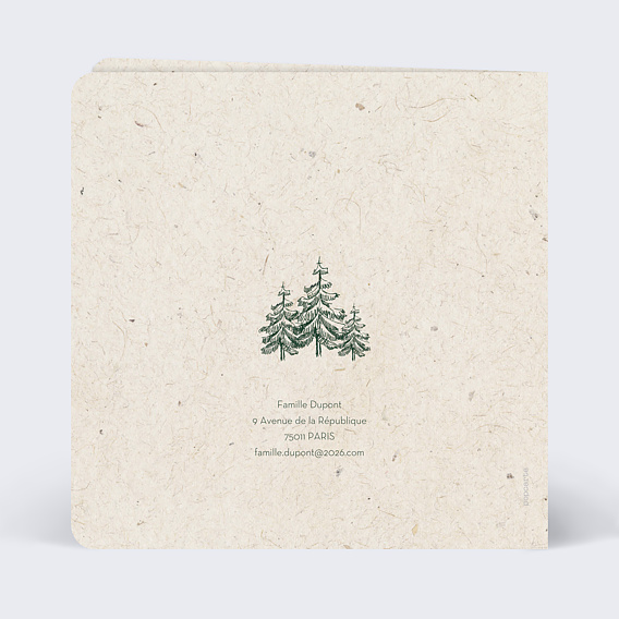 Carte de voeux Mon beau sapin Verso