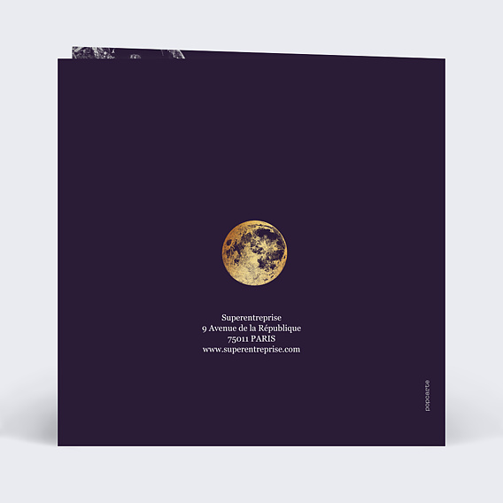 Carte de vœux entreprise Planètes Verso