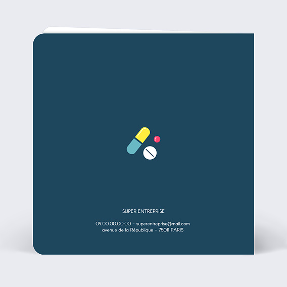 Carte de vœux entreprise Prescription Verso