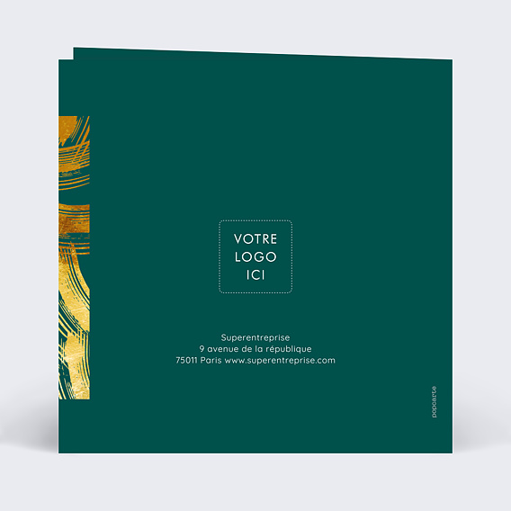 Carte de vœux entreprise Traits de Pinceau Verso