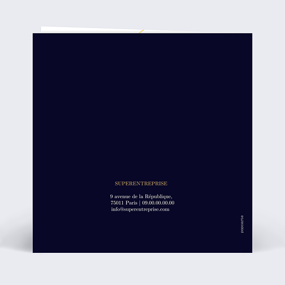 Carte de vœux entreprise Vingt sur Vingt Verso