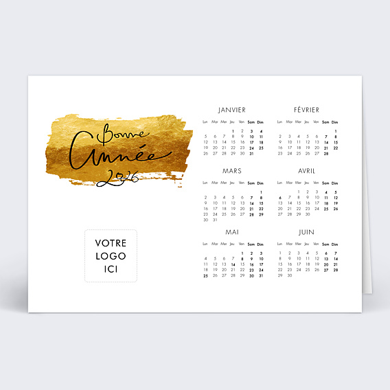 Carte de Voeux Entreprise Calendrier Pinceau