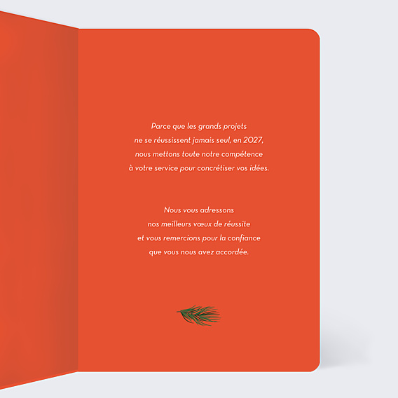Carte de Voeux Entreprise Fleurs et Feuilles de Noël