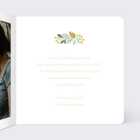 Carte de voeux Meilleurs voeux brodés Intérieur Droit