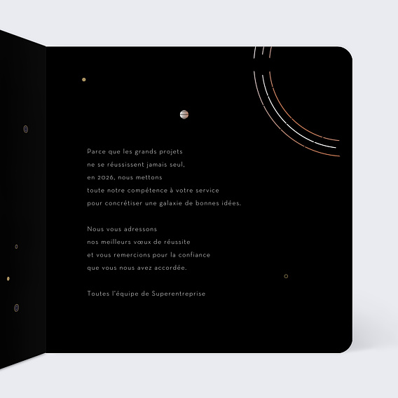 Carte de vœux entreprise Cosmique Intérieur Droit