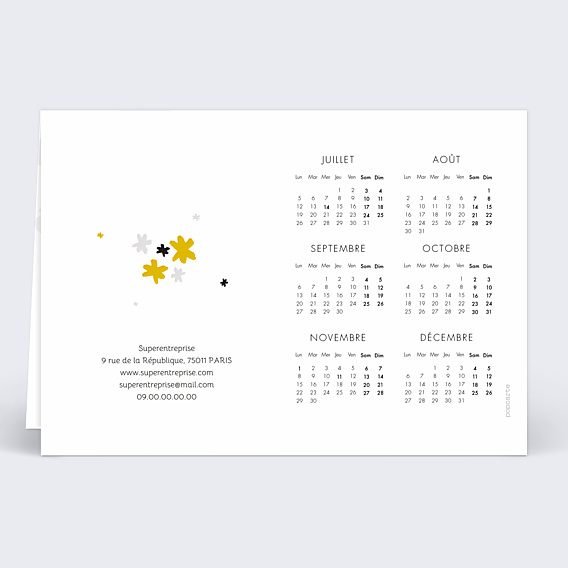 Carte de Voeux Entreprise Calendrier Sapin Étoilé