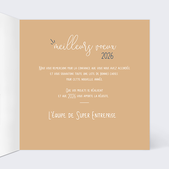 Carte de vœux entreprise Souhaits Immobilier et Construction Intérieur Droit