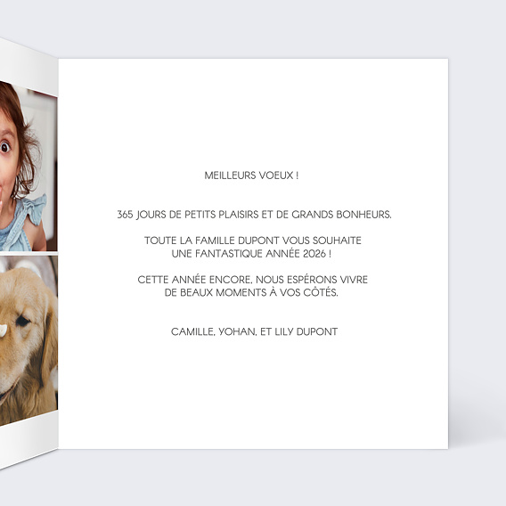 Carte de voeux Dorure Etoiles 4 Photos Intérieur Droit