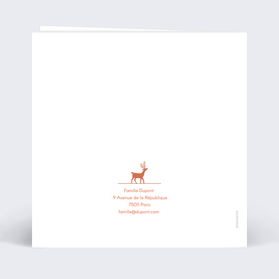 Carte de voeux Dorure Hello New Year Verso