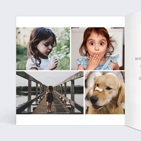 Carte de voeux Dorure Etoiles 4 Photos Intérieur Gauche