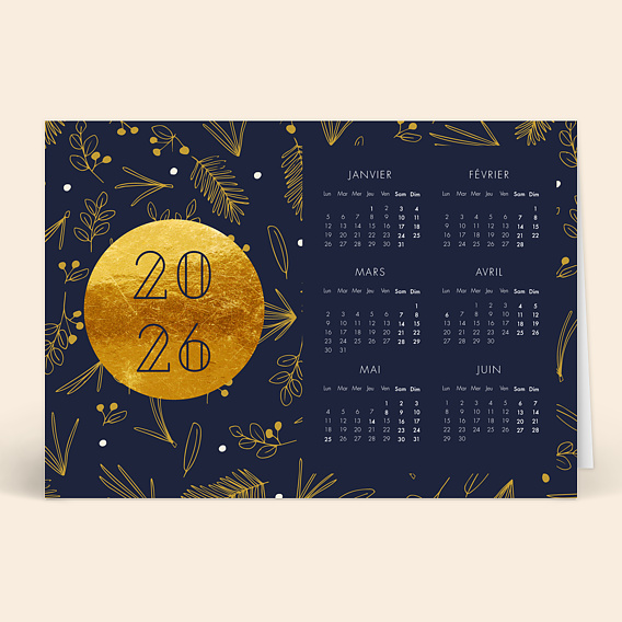Carte de Voeux Entreprise Calendrier Champêtre
