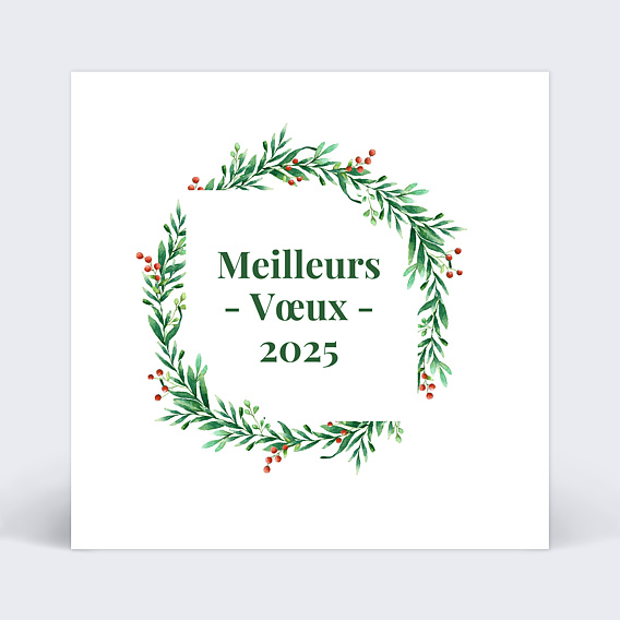 Carte de vœux entreprise Couronne de Noël