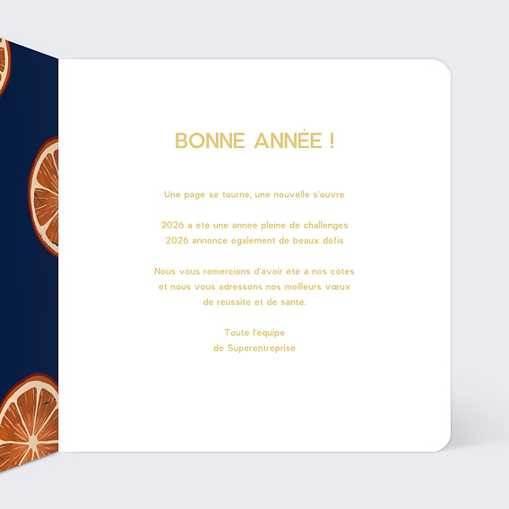 Carte de vœux entreprise Année Vitaminée  Intérieur Droit