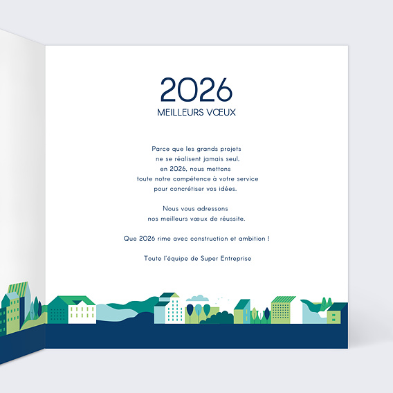 Carte de vœux entreprise Avenir Intérieur Droit