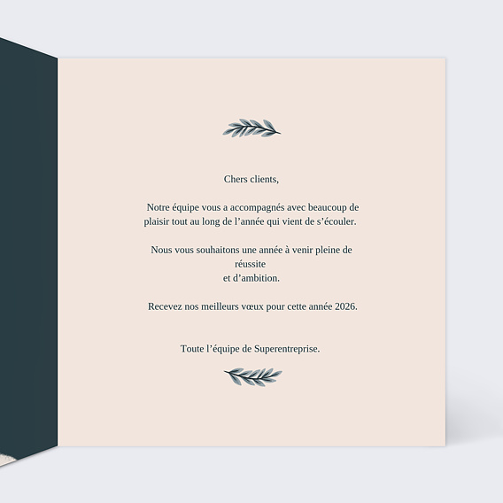 Carte de vœux entreprise Élan Intérieur Droit