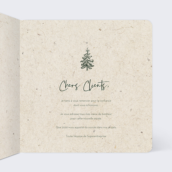 Carte de vœux entreprise Joli Sapin Intérieur Droit
