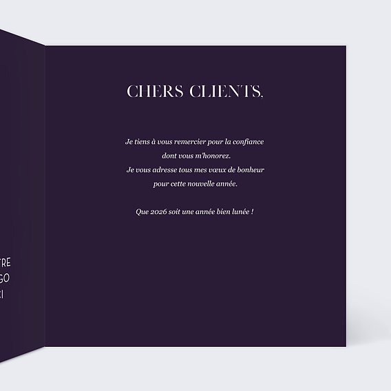 Carte de vœux entreprise Planètes Intérieur Droit