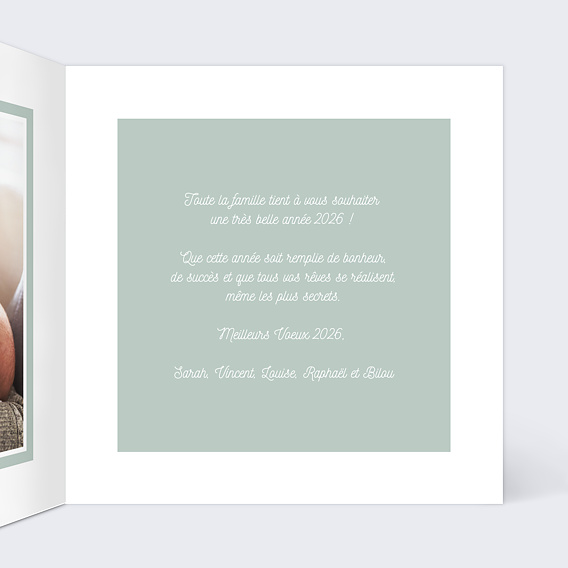 Carte de voeux Portrait de Famille Intérieur Droit