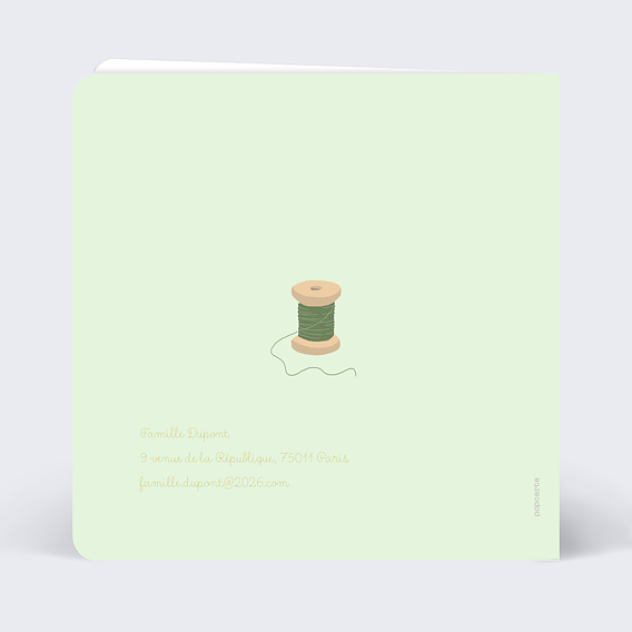 Carte de voeux Meilleurs voeux brodés Verso