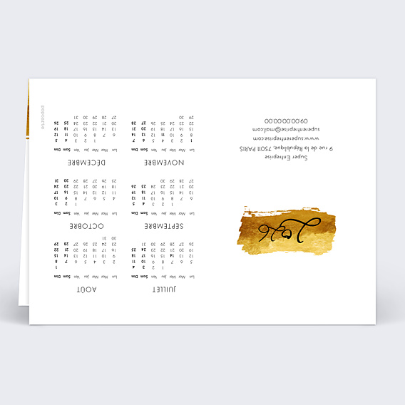 Carte de Voeux Entreprise Calendrier Pinceau