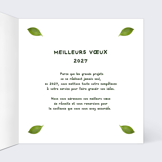 Carte de Voeux Entreprise Année Verte