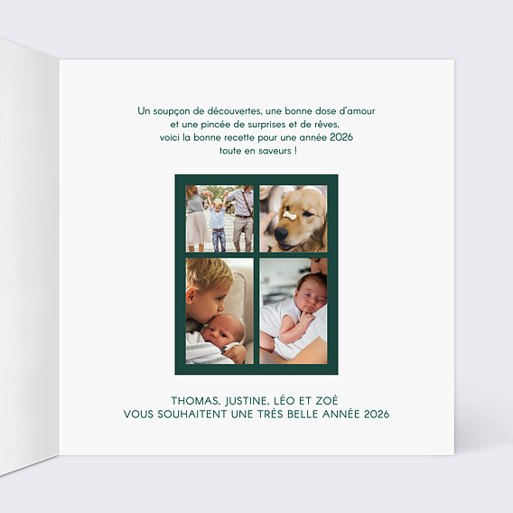 Carte de voeux Découpe Fenêtre Intérieur Droit