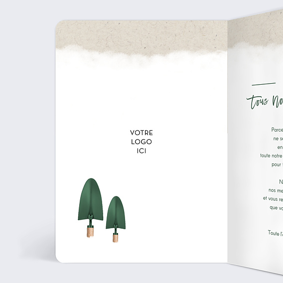 Carte de vœux entreprise Projets à la pelle Intérieur Gauche