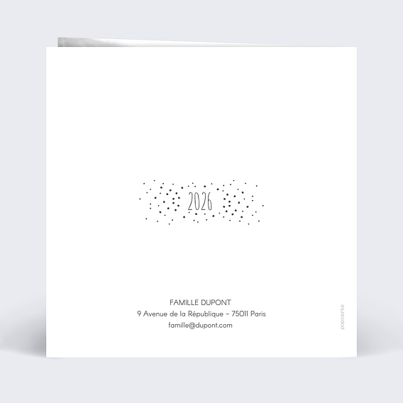 Carte de voeux Dorure Etoiles Photo Verso