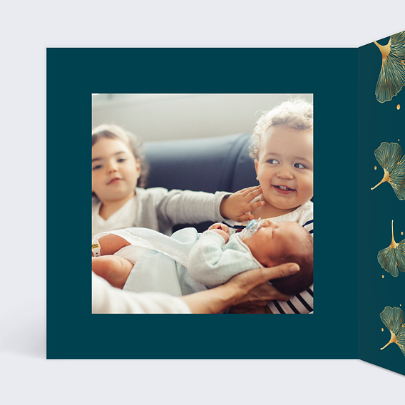 Carte de voeux Délicats Ginkgos Intérieur Gauche