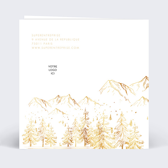 Carte de vœux entreprise Paysage d'Hiver Verso