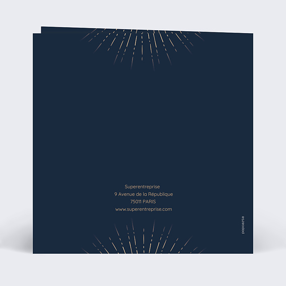 Carte de vœux entreprise Année d'artifices Verso