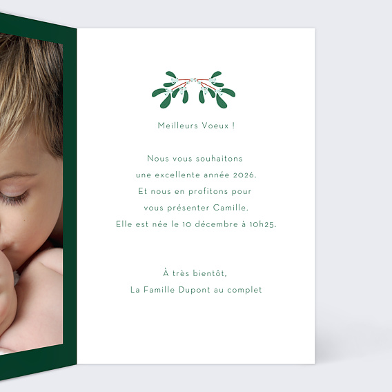 Carte de voeux Branches de houx Intérieur Droit