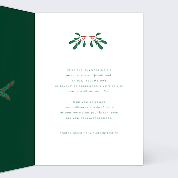 Carte de Voeux Entreprise Branche de Houx