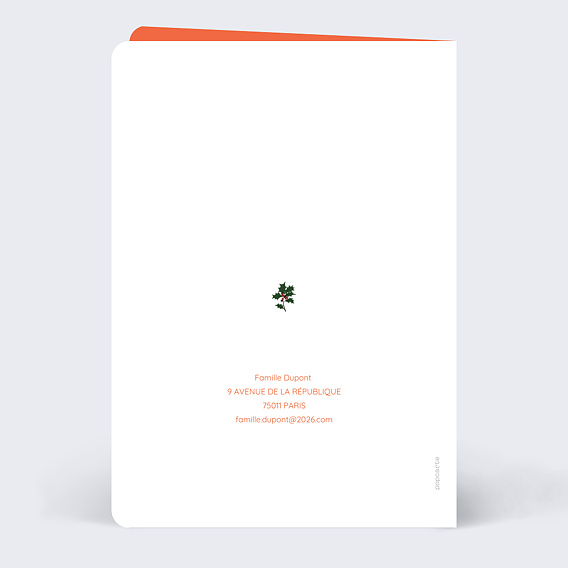 Carte de voeux Bouquet hivernal Verso