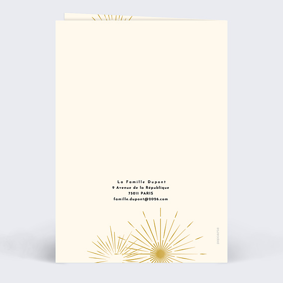 Carte de voeux Firework multilingue  Verso