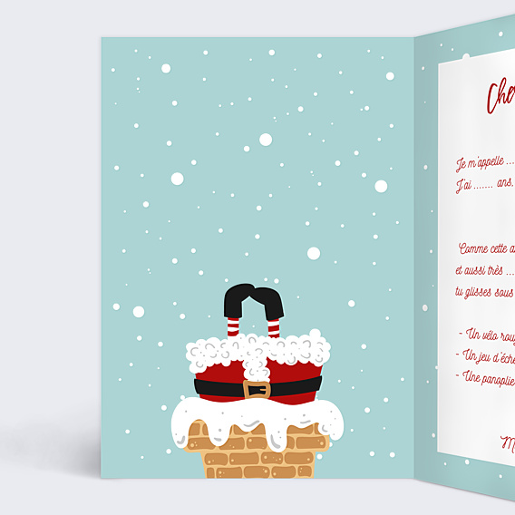 Carte de Noël Lettre au Père Noël