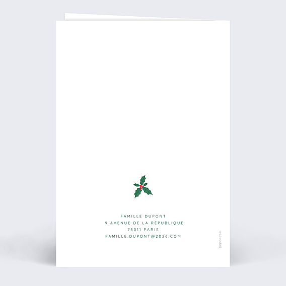 Carte de Voeux Particuliers Branches de houx