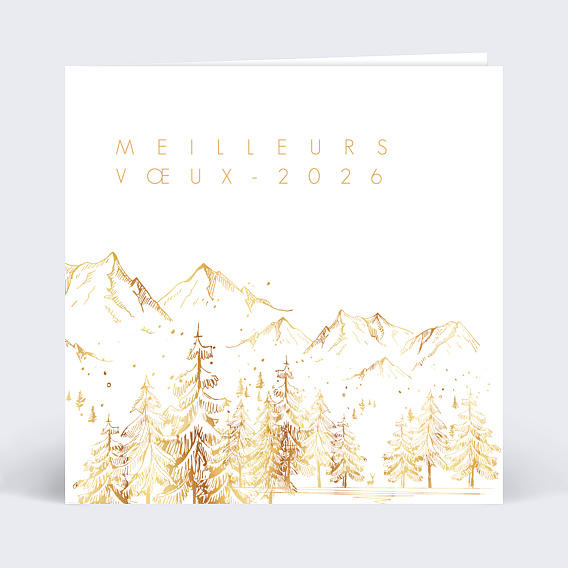 Carte de vœux entreprise Paysage d'Hiver Recto