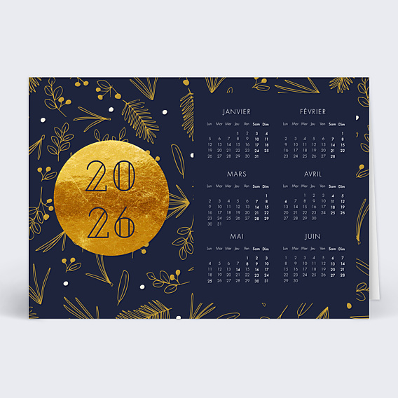 Carte de Voeux Entreprise Calendrier Champêtre