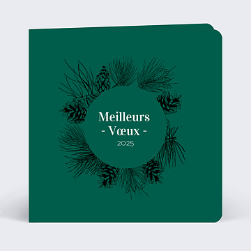 Carte de Voeux Particuliers Couronne de pommes de pin