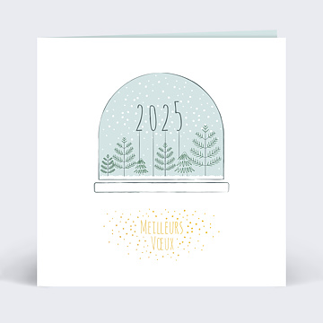 Carte de Voeux Dorure Boule  Neige