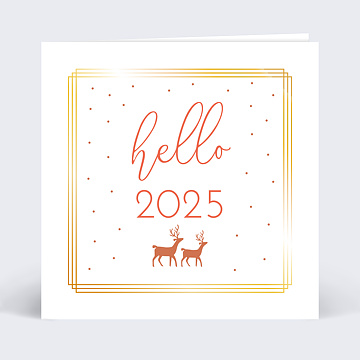 Carte de Voeux Dorure Hello New Year