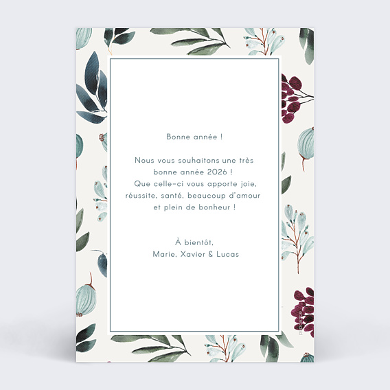 Carte de voeux Délicatesse Verso