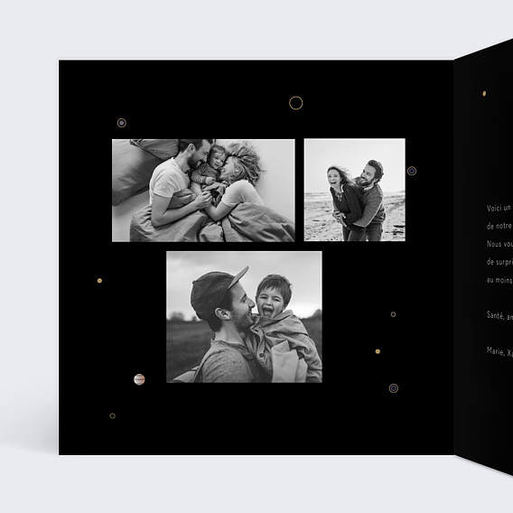 Carte de voeux Année cosmique Intérieur Gauche