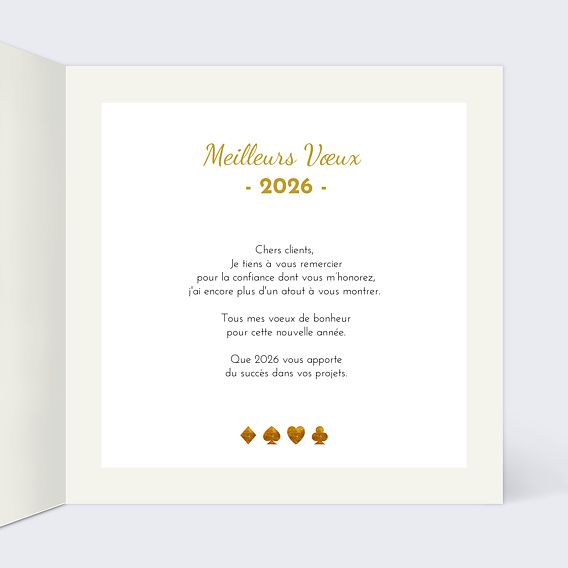 Carte de vœux entreprise Atouts Intérieur Droit