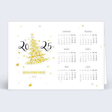 Carte de Voeux Entreprise Calendrier Sapin toil