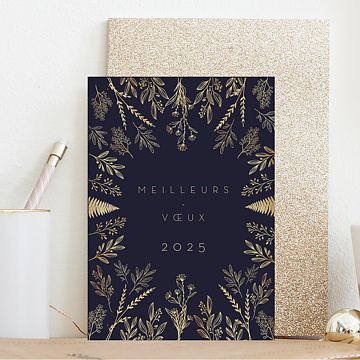 Carte de Voeux Entreprise Fleurs Lumineuses